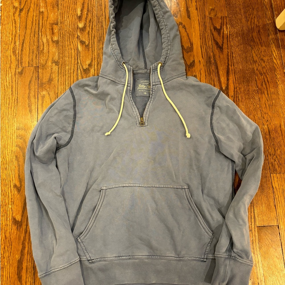 JCrew Vintage Quarter Zip Hooded Sweatshirt